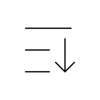 Minimal Outline Sort Descending Line Icon vector