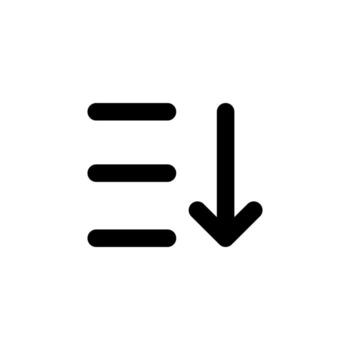 Arrow Down Sort Descending Solid Icon vector
