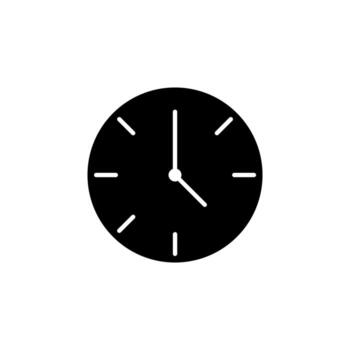 Analog Clock Solid Icon for Interface vector