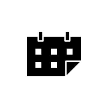 Flat Style Calendar Solid Icon for Interface vector