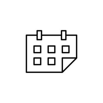 Calendar Line Icon for Schedule Display vector