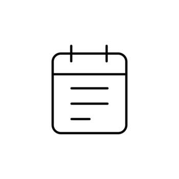 Minimal Outline Schedule Line Icon Element vector