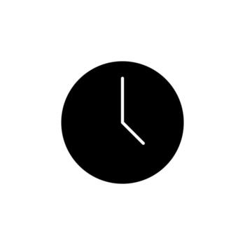 Clock Solid Icon Element vector