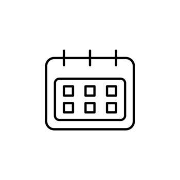 Minimal Outline Calendar Line Icon for Interface vector