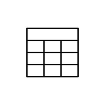 Minimal Outline Table Line Icon for UI vector