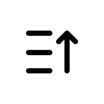 Arrow Up Sort Ascending Solid Icon vector