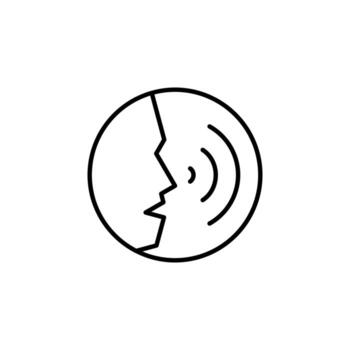 Minimal Outline Audio Line Icon for App vector