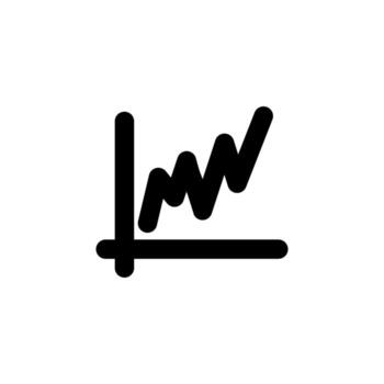 Flat Design Chart Line Solid Icon vector