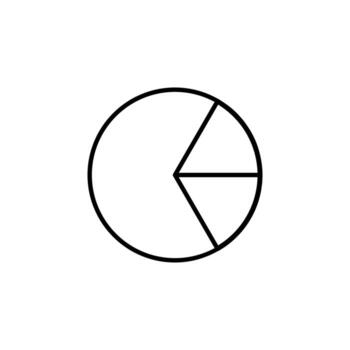 Chart Pie Line Icon for Dashboard Interface vector