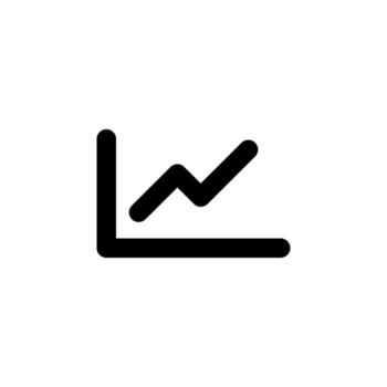 Chart Line Solid Icon for Data Visualization vector