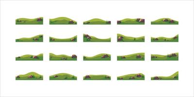 Green Hill Set Illustration vector