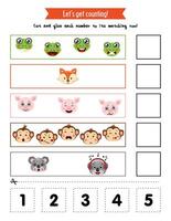 Counting Fun with Cute Animal Friends vector