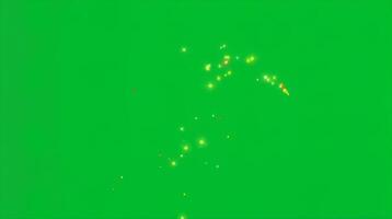 Bright Particles and Sparkling Lights in Dynamic Motion Against a Green Background video