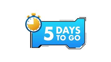 Animated Countdown Timer with Five Days to Go video