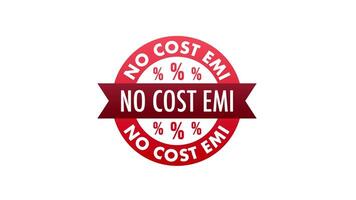 No cost emi red round stamp rotating on white and green screen video