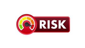 Risk Gauge Animation on White and Blue Background video