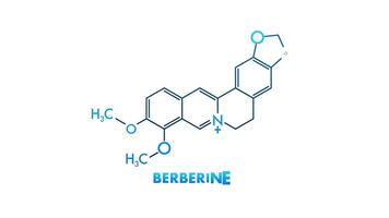 Berberine molecular structure rotating on different backgrounds video