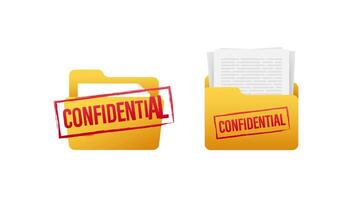 Confidential file and folder on white and blue background video