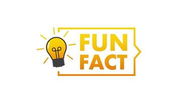 Fun Fact Badge with Light Bulb and Green Screen Background video