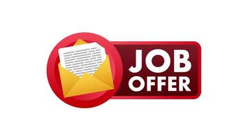 Job offer and cv in an envelope, isolated on white and green screen video