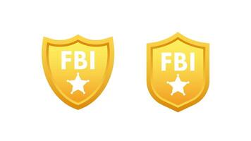 FBI golden badge animation on white and green screen background video