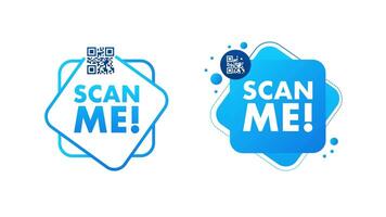 Scan me icons animation with qr code for online shopping and cashless payment video