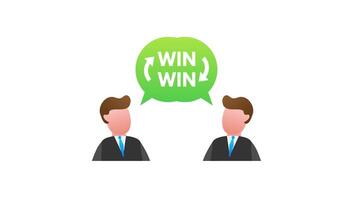 Businessmen discussing a win win solution video