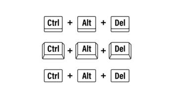 Control Alt Delete Keyboard Shortcut Sequence Animation on Green Screen and White Background video