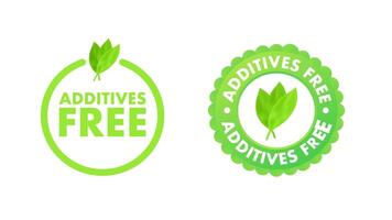 Additives free rotating icons animation on white and blue background video