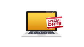 Laptop Showing Special Offer With Green Screen video