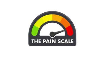 Pain scale indicator changing values on white and blue background video