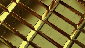 Movement Over Golden Bars, Elegant Background, Precious Metals, Finance, Capital, Bank Bullions video