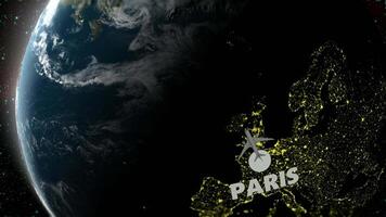 Airplane Flight from Paris to Los Angeles, Space, Earth, 3D Render video