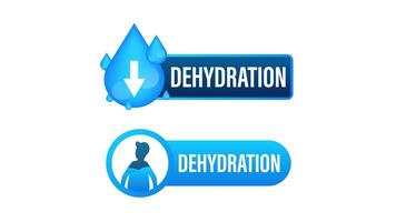 Dehydration lower third animation with alpha channel and green screen video
