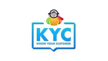 Know your customer KYC concept with magnifying glass video
