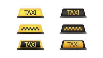 Taxi Sign Light Turning On and Off, Isolated on White and Green Screen video