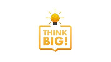 Think big brain light bulb animation with alpha channel video