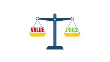 Value Versus Price on Balance Scale with Green Screen Options video