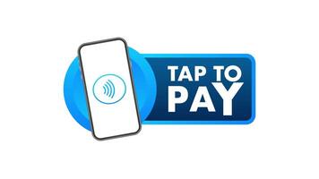 Smartphone performing contactless payment on white and green screen video
