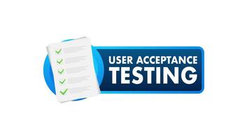 User Acceptance Testing Badge Animation on White and Green Screen video