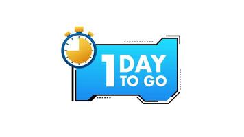 One day to go countdown timer with alpha channel and green screen video