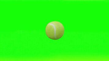 Floating Tennis Ball on a Vibrant Green Screen Backdrop a Bright Sports Element for Dynamic Visuals and Designs video