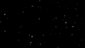 Floating White Stars Against Dark Black Background Creating A Celestial And Dreamy Space Scene with Sparkles and Magic video