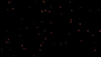 Glowing Orange and Red Particles on Black Background video