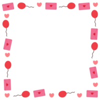 cute frame with drawing cartoon valentine stuff. valentine doodle, object, frame border png