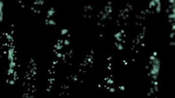 Abstract Teal Green Bokeh Lights on Black Background Festive Blurred Circular Texture Decoration Celebration Backdrop Holiday Glowing Design Elements video