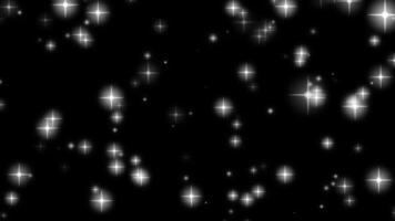 White Sparkles on Black Background. Bright Twinkling Star Animation video