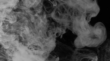 Abstract Monochrome Ink Swirl on Black Background video