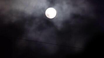 Full Moon Behind Dark Clouds at Night video