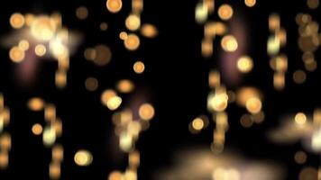 Golden Bokeh Light Flare Effect Abstract Background with Sparkles and Shiny Blurred Circles Elegant and Festive for Celebrations and Holiday Events video